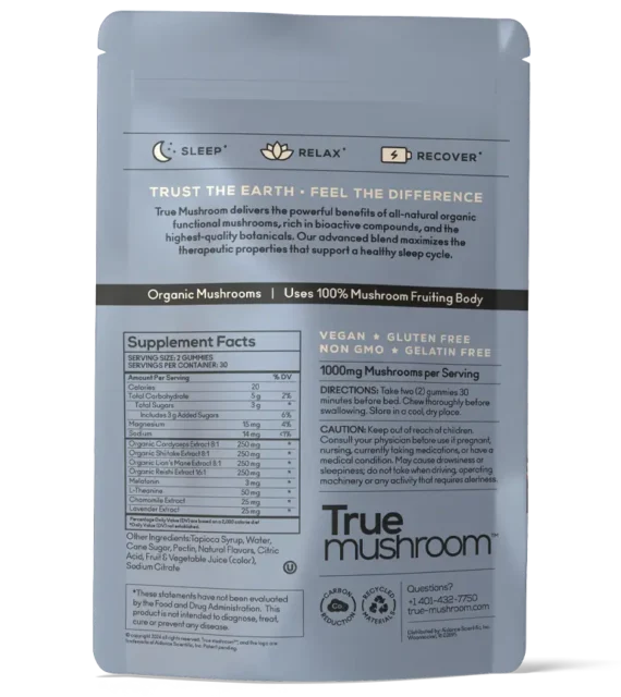 True mushroom SLEEP pouch back